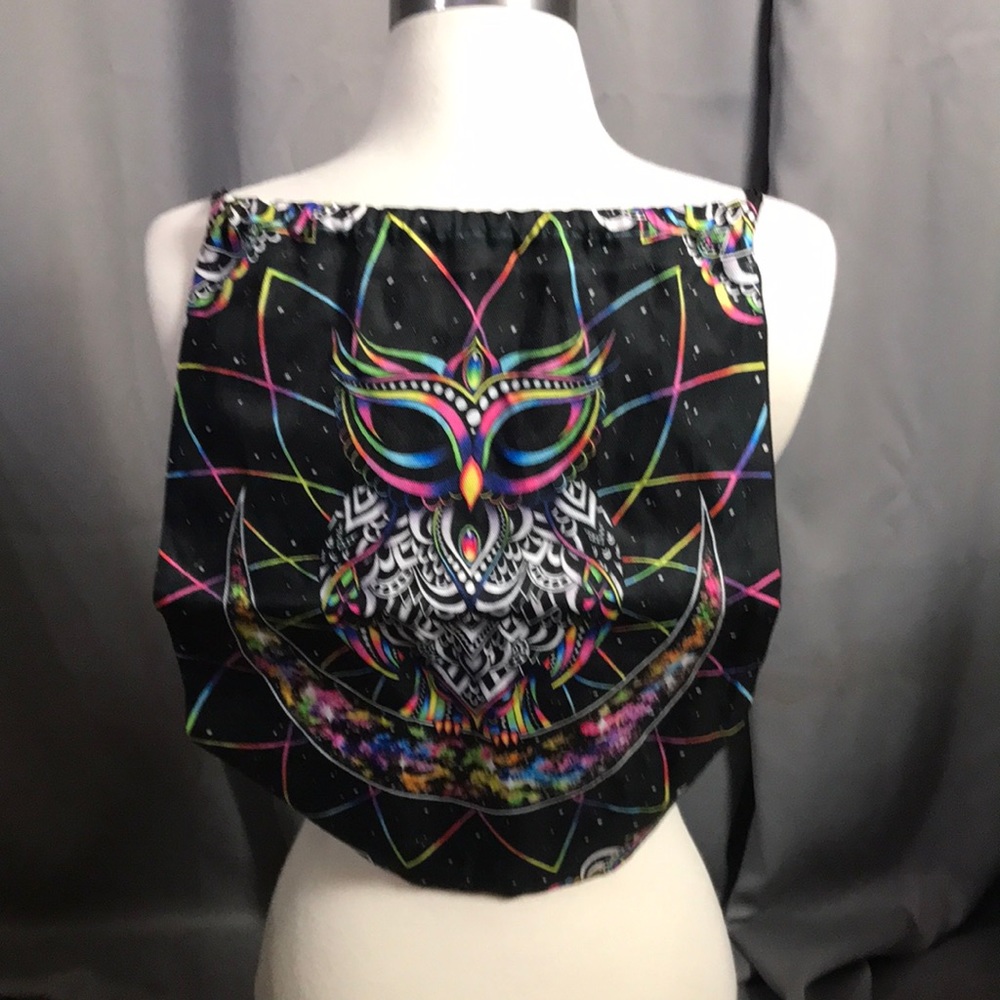 Draw string bag Owl Trippy